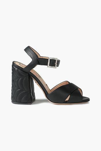 CHARLOTTE OLYMPIA Embellished quilted leather platform sandals