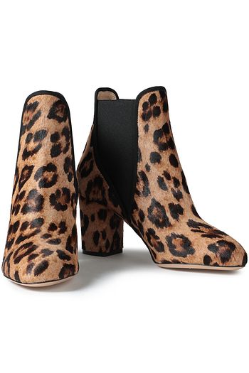 CHARLOTTE OLYMPIA Leopard-print calf hair ankle boots