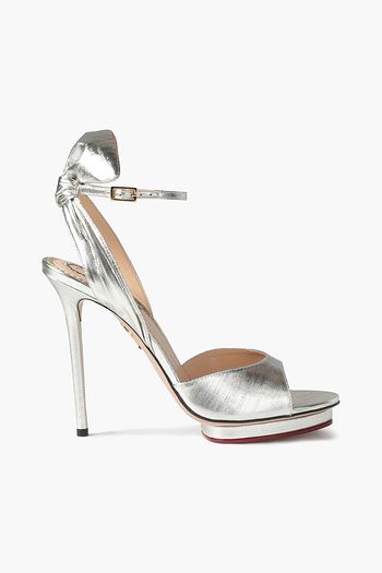 CHARLOTTE OLYMPIA Wallace pleated lamé platform sandals