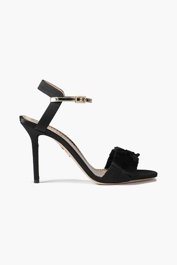CHARLOTTE OLYMPIA Bow-detailed pleated satin sandals