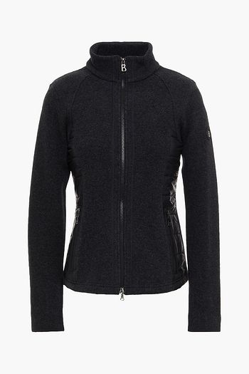 BOGNER Elinora shell-trimmed brushed wool-blend track jacket