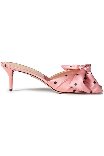 CHARLOTTE OLYMPIA Mules aus Satin mit Polka-Dots und Schleife