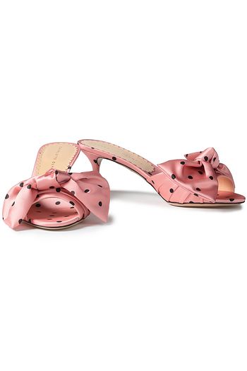 CHARLOTTE OLYMPIA Mules aus Satin mit Polka-Dots und Schleife