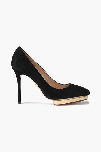 CHARLOTTE OLYMPIA Dotty suede platform pumps