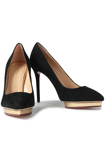 CHARLOTTE OLYMPIA Dotty suede platform pumps