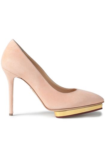 CHARLOTTE OLYMPIA Dotty suede platform pumps