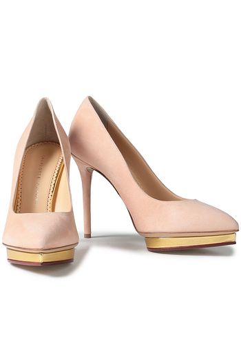 CHARLOTTE OLYMPIA Dotty suede platform pumps