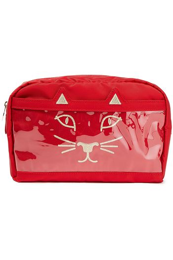 CHARLOTTE OLYMPIA Purrrfect embroidered shell cosmetics case