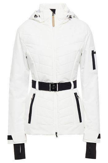 BOGNER Belted quilted hooded ski jacket