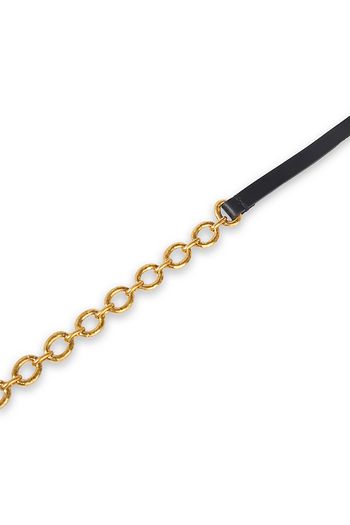 MARNI Gold-tone and leather belt