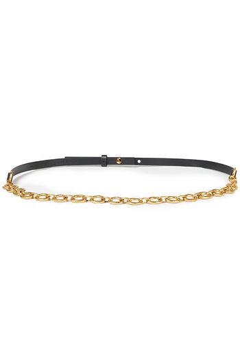 MARNI Gold-tone and leather belt