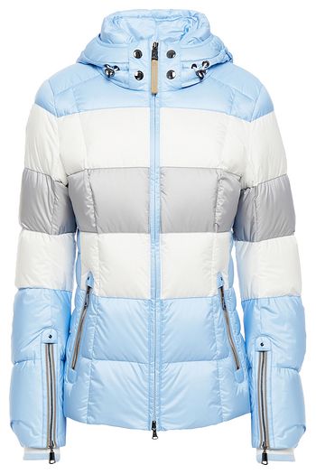 BOGNER Color-block quilted hooded ski jacket