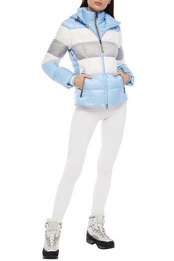 BOGNER Color-block quilted hooded ski jacket