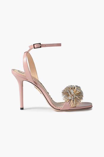 CHARLOTTE OLYMPIA Metallic fringed leather sandals