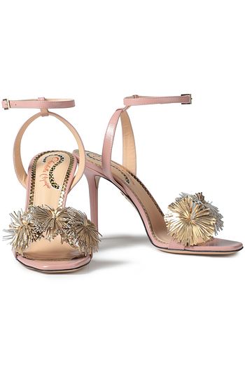 CHARLOTTE OLYMPIA Metallic fringed leather sandals