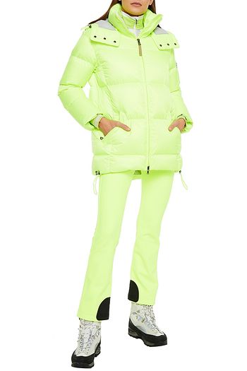 BOGNER Cozy quilted neon hooded down ski jacket