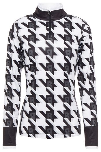BOGNER Beline houndstooth stretch turtleneck top