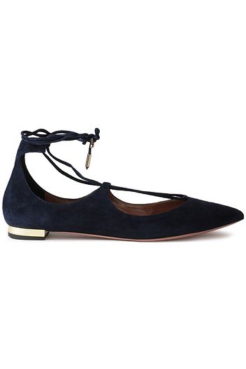 AQUAZZURA Christy suede point-toe flats