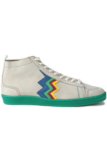 M MISSONI Leather-trimmed suede sneakers