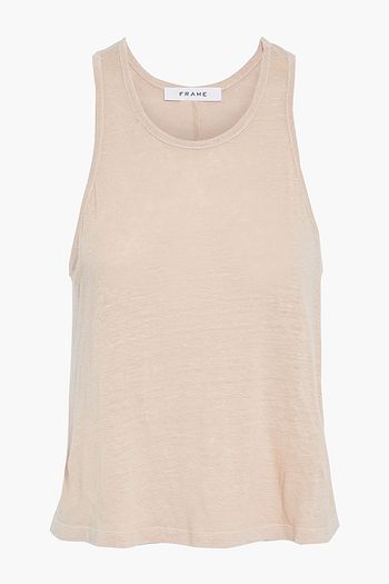 FRAME Swingy slub organic linen-jersey tank