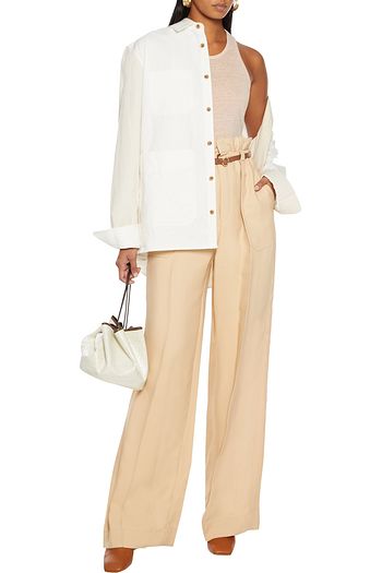 FRAME Swingy slub organic linen-jersey tank