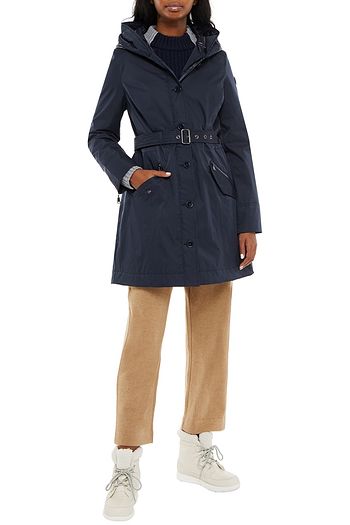 BOGNER Marcy belted gabardine hooded raincoat