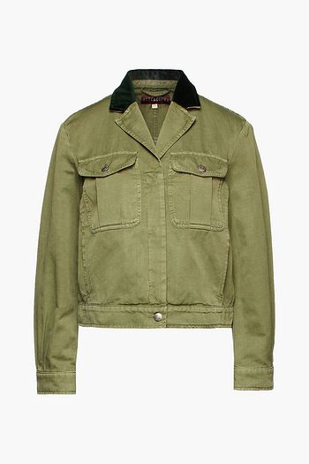 ALEXACHUNG Cotton and linen-blend twill jacket