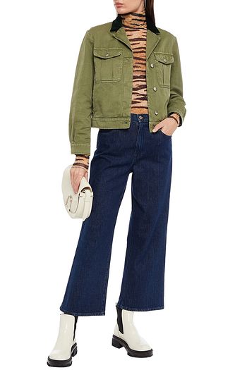 ALEXACHUNG Cotton and linen-blend twill jacket