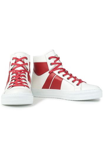AMIRI Two-tone textured-leather high-top sneakers