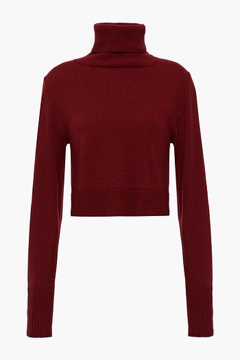 SARA BATTAGLIA Cropped knitted turtleneck sweater
