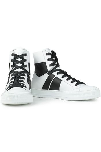 AMIRI Two-tone pebbled-leather high-top sneakers