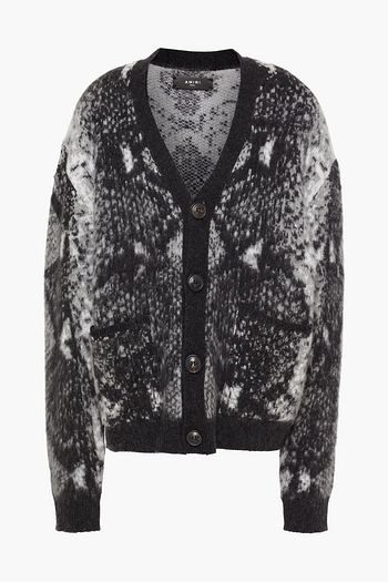 AMIRI Jacquard-knit wool and cashmere-blend cardigan