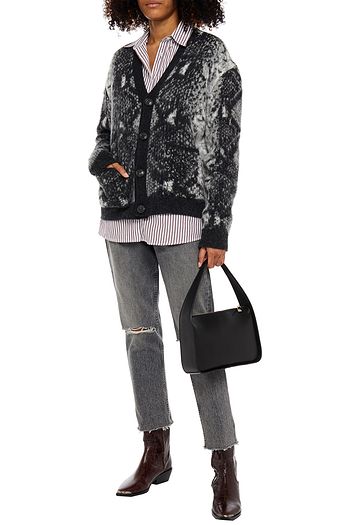 AMIRI Jacquard-knit wool and cashmere-blend cardigan