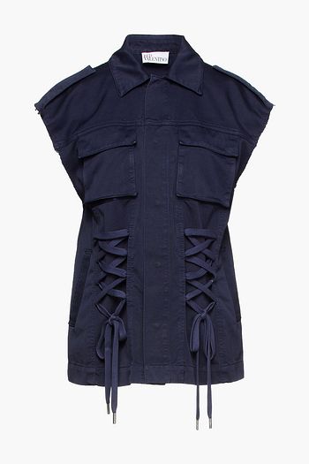 REDVALENTINO Lace-up cotton-gabardine vest