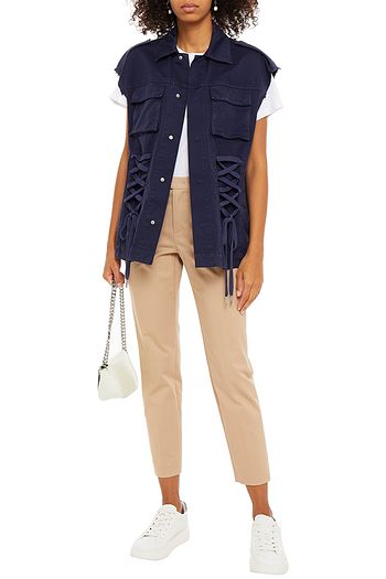 REDVALENTINO Lace-up cotton-gabardine vest