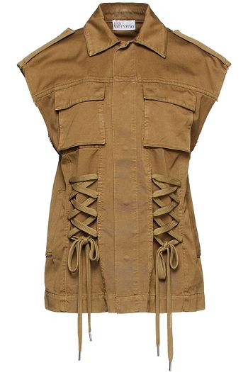 REDVALENTINO Lace-up cotton-gabardine vest
