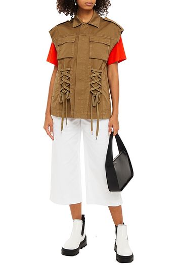 REDVALENTINO Lace-up cotton-gabardine vest