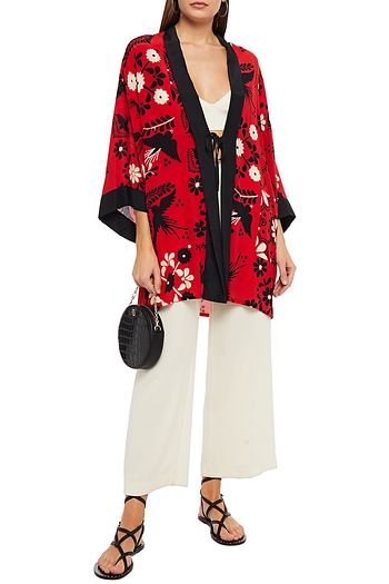 REDVALENTINO Printed silk crepe de chine kimono