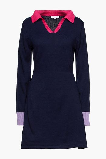 OLIVIA RUBIN Color-block knitted mini dress