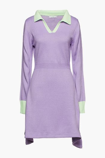 OLIVIA RUBIN Color-block knitted mini dress