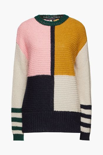ALEXACHUNG Ribbed color-block mohair-blend sweater