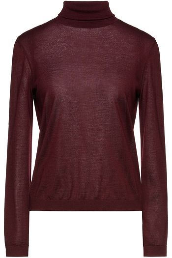 REDVALENTINO Point d'esprit-trimmed cashmere and silk-blend turtleneck sweater