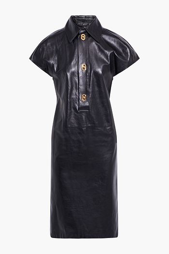 BOTTEGA VENETA Cutout leather shirt dress