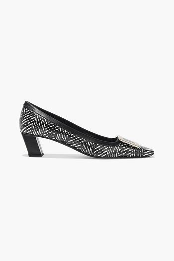 ROGER VIVIER Belle Vivier printed snake-effect leather pumps