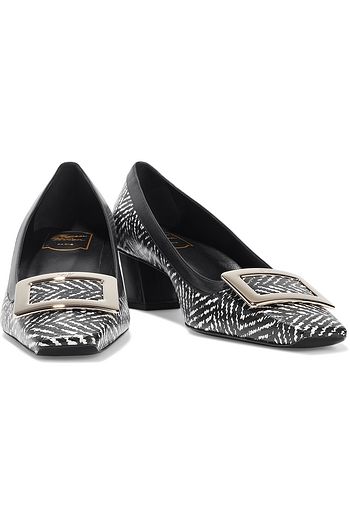 ROGER VIVIER Belle Vivier printed snake-effect leather pumps