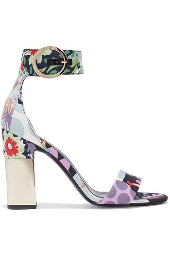 ROGER VIVIER Pilgrim printed canvas sandals