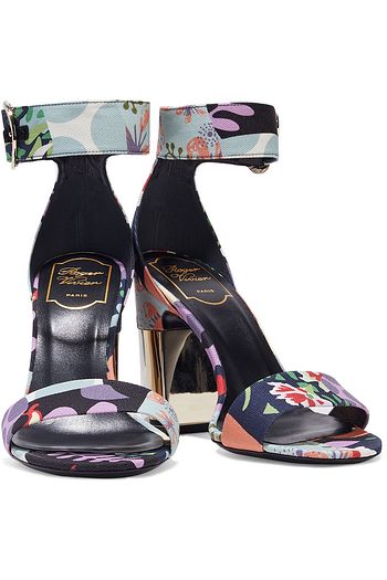 ROGER VIVIER Pilgrim printed canvas sandals