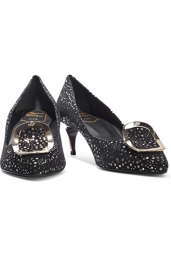 ROGER VIVIER Sexy Choc metallic suede pumps