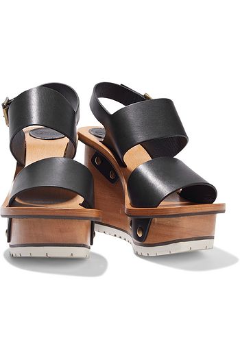 CHLOÉ Valentine leather wedge sandals
