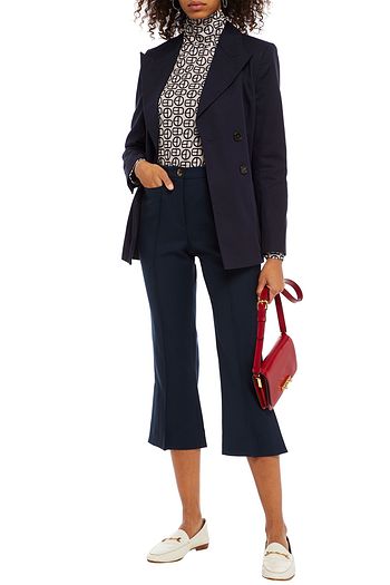 ALEXACHUNG Wool-twill kick-flare pants